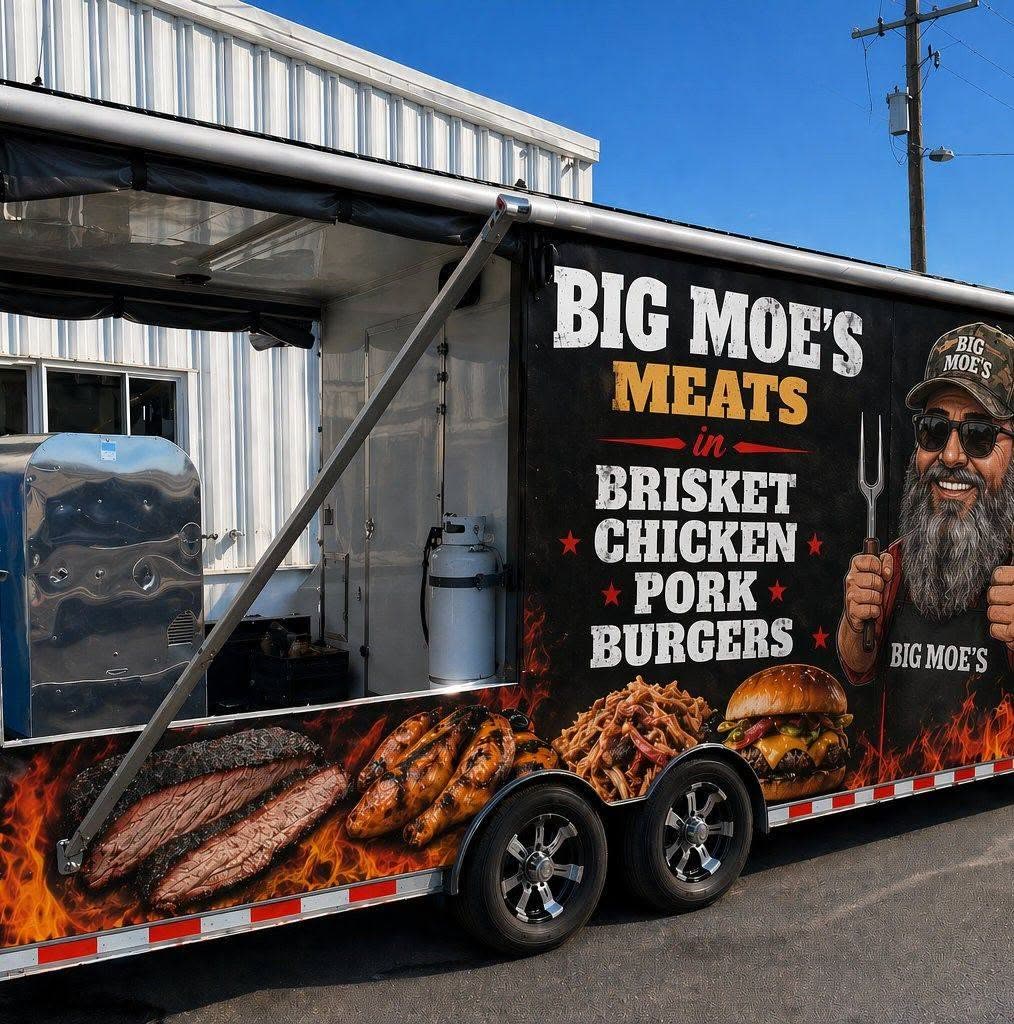 Big Moe's food truck trailer parked and ready to serve